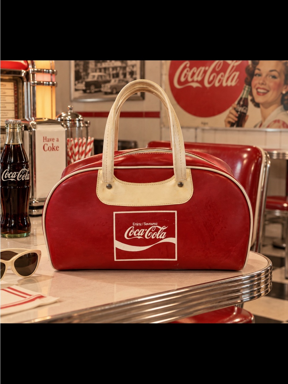 Vintage 50’s!! COCA-COLA retro bag!